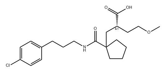 Cyclopentanepropanoic acid, 1-[[[3-(4-chlorophenyl)propyl]amino]carbonyl]-α-(2-methoxyethyl)-, (αS)-|化合物 T29053