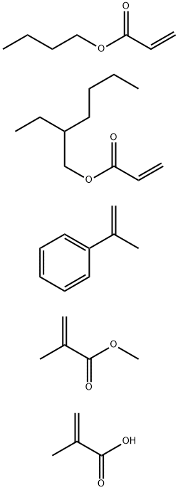 2-Propenoic acid, 2-methyl-, polymer with butyl 2-propenoate, 2-ethylhexyl 2-propenoate, (1-methylethenyl)benzene and methyl 2-methyl-2-propenoate 结构式