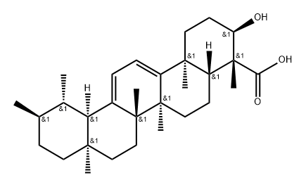 Ursa-9(11),12-dien-23-oic acid, 3-hydroxy-, (3α,4β)- Structure