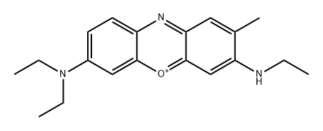 Phenoxazin-5-ium, 7-(diethylamino)-3-(ethylamino)-2-methyl- (9CI, ACI) Struktur