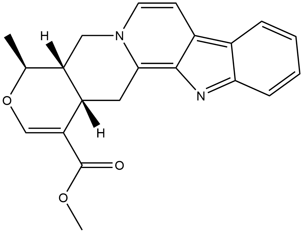 Oxayohimban-16-carboxylic acid, 1,3,5,6,16,17-hexadehydro-19-methyl-, methyl ester, (19α,20α)- (9CI) 化学構造式