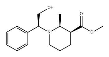 3-Piperidinecarboxylic acid, 1-[(1S)-2-hydroxy-1-phenylethyl]-2-methyl-, methyl ester, (2S,3S)- Structure