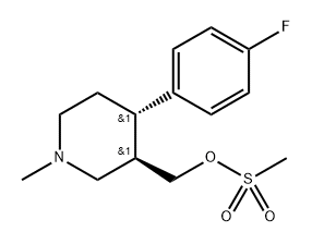 3-Piperidinemethanol, 4-(4-fluorophenyl)-1-methyl-, 3-methanesulfonate, (3R,4S)- Struktur