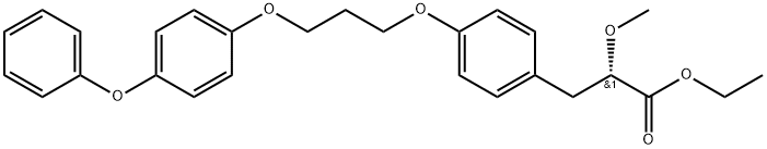 Benzenepropanoic acid, α-methoxy-4-[3-(4-phenoxyphenoxy)propoxy]-, ethyl ester, (αS)- Structure