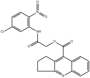 2-((5-chloro-2-nitrophenyl)amino-)-2-oxoethyl 2,3-dihydro-1H-cyclopenta[b]quinoline-9-carboxylate 化学構造式