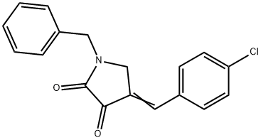 4-[(4-Chlorophenyl)methylene]-1-(phenylmethyl)-2,3-pyrrolidinedione 结构式