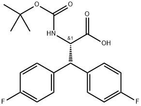 (S)-2-((tert-butoxycarbonyl)amino)-3,3-bis(4-fluorophenyl)propanoicacid 化学構造式