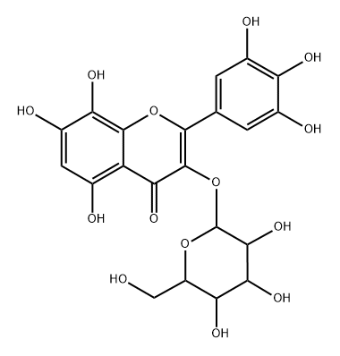 3-[(β-D-Glucopyranosyl)oxy]-3',4',5,5',7,8-hexahydroxyflavone Structure