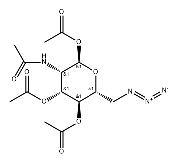 α-D-Mannopyranose, 2-(acetylamino)-6-azido-2,6-dideoxy-, 1,3,4-triacetate Structure