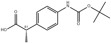 (S)-2-(4-((叔丁氧基羰基)氨基)苯基)丙酸,492445-59-7,结构式