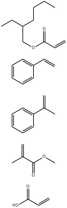 Methyl 2-methyl-2-propenoate polymer with ethenylbenzene, 2-ethylhexyl 2-propenoate, (1-methylethenyl)benzene and 2-propenoic acid, ammonium salt,492467-53-5,结构式