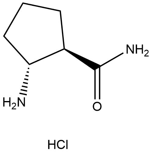 Cyclopentanecarboxamide, 2-amino-, hydrochloride (1:1), (1R,2R)-rel- Structure