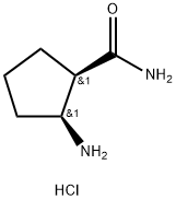 rel-(1R,2S)-2-Aminocyclopentanecarboxamide hydrochloride 化学構造式