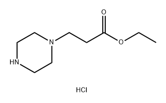 1-Piperazinepropanoic acid, ethyl ester, hydrochloride (1:2) Structure