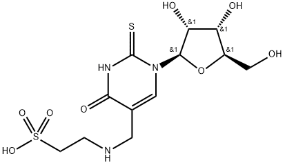 Ethanesulfonic acid, 2-[[(1,2,3,4-tetrahydro-4-oxo-1-β-D-ribofuranosyl-2-thioxo-5-pyrimidinyl)methyl]amino]- Structure