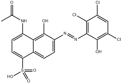 1-Naphthalenesulfonic acid, 4-(acetylamino)-5-hydroxy-6-[(2,3,5-trichloro-6-hydroxyphenyl)azo]- Structure