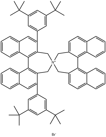 4,4'-Spirobi[4H-dinaphth[2,1-c:1',2'-e]azepinium], 2,6-bis[3,5-bis(1,1-dimethylethyl)phenyl]-3,3',5,5'-tetrahydro-, bromide (1:1), (11bS,11'bS)- Structure