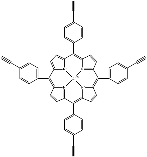 Zn (II) Meso-Tetra(4-ethynylphenyl)porphine, 502613-00-5, 结构式