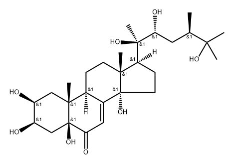 (22R,24R)-2β,3β,5,14,20,22,25-Heptahydroxy-5β-ergost-7-en-6-one Struktur