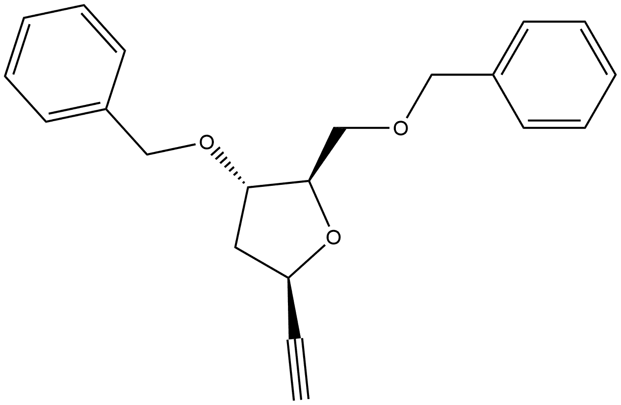 D-ribo-Hept-1-ynitol, 3,6-anhydro-1,2,4-trideoxy-5,7-bis-O-(phenylmethyl)- Structure