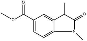 1,3-Dimethyl-2-oxo-2,3-dihydro-1H-indole-5-carboxylic acid methyl ester 结构式
