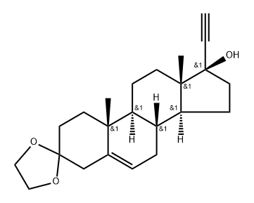 (8R,9S,10R,13S,14S,17R)-17-ethynyl-10,13-dimethyl-1,2,4,7,8,9,10,11,12,13,14,15,16,17,-tetradecahydrospiro[cyclopenta[a]phenanthrene-3,2′-[1,3]dioxolan]-17-ol Structure