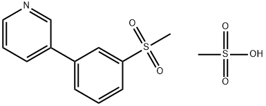 Pyridine, 3-[3-(methylsulfonyl)phenyl]-, methanesulfonate (1:1) Structure