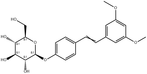 β-D-Glucopyranoside, 4-[2-(3,5-dimethoxyphenyl)ethenyl]phenyl 化学構造式