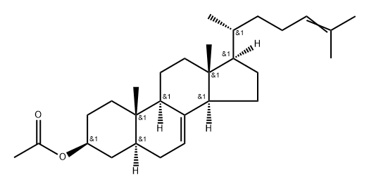 Cholesta-7,24-dien-3-ol, acetate, (3β,5α)- (9CI) 化学構造式