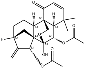 (7S,15R)-6β,15-Diacetoxy-7α,20-epoxy-7-hydroxykaura-2,16-dien-1-one Structure