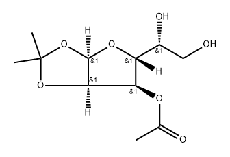 α-D-Allofuranose, 1,2-O-(1-methylethylidene)-, 3-acetate 结构式