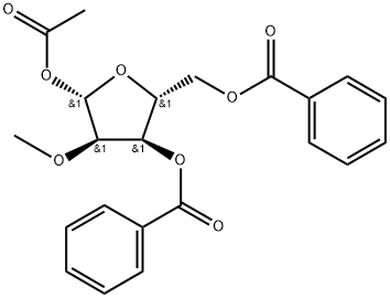 β-D-Ribofuranose, 2-O-methyl-, 1-acetate 3,5-dibenzoate Structure