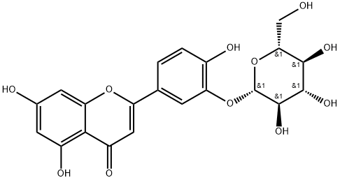 4H-1-Benzopyran-4-one, 2-[3-(β-D-glucopyranosyloxy)-4-hydroxyphenyl]-5,7-dihydroxy- 结构式