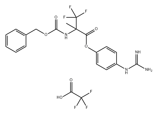 Alanine, 3,3,3-trifluoro-2-methyl-N-[(phenylmethoxy)carbonyl]-, 4-[(aminoiminomethyl)amino]phenyl ester, mono(trifluoroacetate) (9CI) 结构式