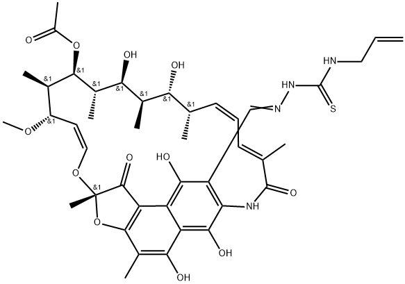 Rifamycin, 3-[[[(2-propenylamino)thioxomethyl]hydrazono]methyl]- (9CI) Structure
