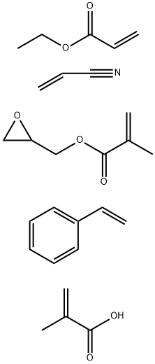 2-Methyl-2-propenoic acid,polymer with ethenylbenzene,ethyl 2-propenoate,oxiranylmethyl 2-methyl-2-propenoate and 2-propenenitrile Struktur