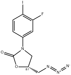 2-Oxazolidinone, 5-(azidomethyl)-3-(3-fluoro-4-iodophenyl)-, (5R)- Structure