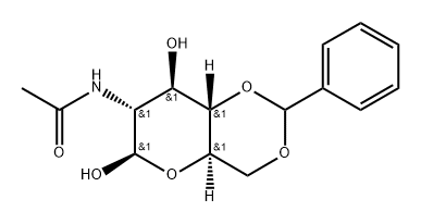 2-acetamido-2-deoxy-4,6-O-ben- zylidene-D-glucopyranose Structure