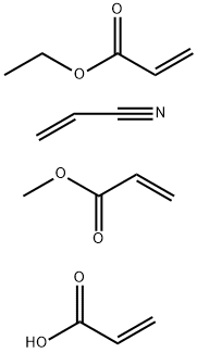 2-丙烯酸与2-丙烯酸乙酯、2-丙烯酸甲酯和2-丙烯腈的聚合物, 52270-94-7, 结构式