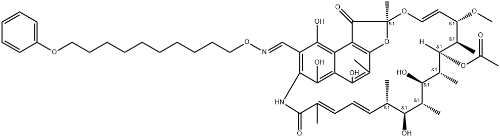 3-[(10-Phenoxydecyl)oxyiminomethyl]rifamycin 结构式