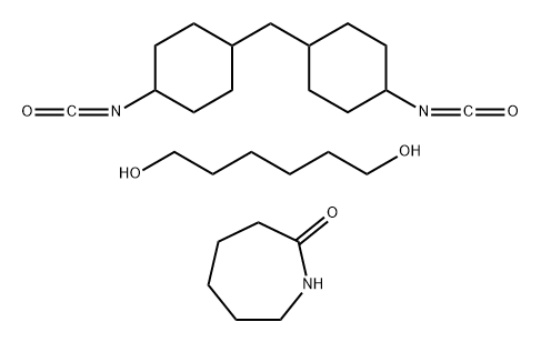2H-Azepin-2-one, hexahydro-, polymer with 1,6-hexanediol and 1,1'-methylenebis[4-isocyanatocyclohexane] 2-Oxohexamethyleneimine, 1,6-hexanediol, methylene bis(4-cyclohexylisocyanate) polymer Structure