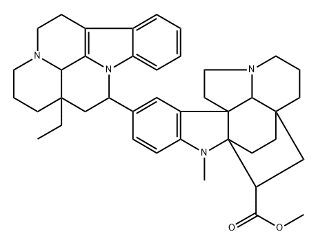 (2β,5β,12S,19β)-15-[14,15-Dihydroeburnamenin-14α-yl]-1-methylaspidofractinine-3α-carboxylic acid methyl ester,5263-34-3,结构式