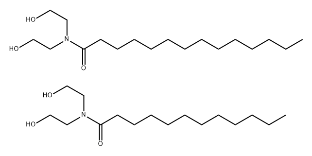 Tetradecanamide, N,N-bis(2-hydroxyethyl)-, mixt. with N,N-bis(2-hydroxyethyl)dodecanamide,52725-64-1,结构式