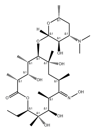 5-O-Desosaminylerythronolide A Oxime 化学構造式