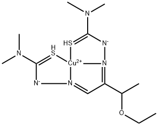 Butyraldehyde, 3-ethoxy-2-oxo-, bis(4,4-dimethyl-2-thiosemicarbazone), copper (ii) complex Struktur