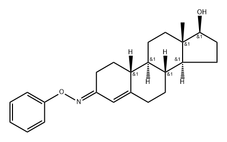 17β-ヒドロキシエストラ-4-エン-3-オンO-フェニルオキシム 化学構造式