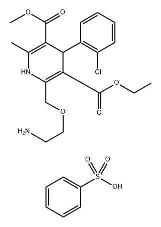 3,5-Pyridinedicarboxylic acid, 2-[(2-aminoethoxy)methyl]-4-(2-chlorophenyl)-1,4-dihydro-6-methyl-, 3-ethyl 5-methyl ester, benzenesulfonate, hydrate (1:1:1)|化合物 T0231L3