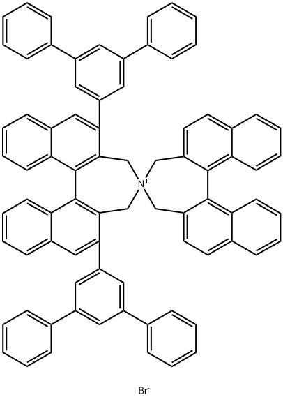 4,4'-Spirobi[4H-dinaphth[2,1-c:1',2'-e]azepinium], 2,6-bis([1,1':3',1''-terphenyl]-5'-yl)-3,3',5,5'-tetrahydro-, bromide, (11bS,11'bS)- (9CI) 结构式