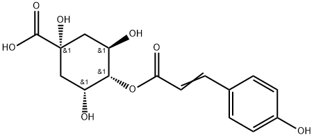 Cyclohexanecarboxylic acid, 1,3,5-trihydroxy-4-[[3-(4-hydroxyphenyl)-1-oxo-2-propen-1-yl]oxy]-, (1α,3R,4α,5R)- Struktur