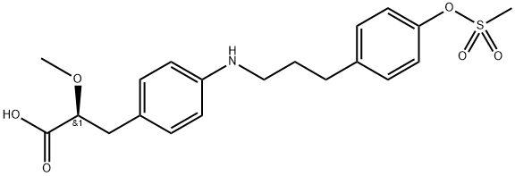 Benzenepropanoic acid, α-methoxy-4-[[3-[4-[(methylsulfonyl)oxy]phenyl]propyl]amino]-, (αS)-|539813-69-9